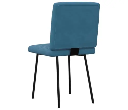 Valgomojo Kėdės, 2Vnt., Mėlynos Spalvos, Aksomas Valgomojo Kėdės, 2Vnt., Mėlynos Spalvos, Aksomas