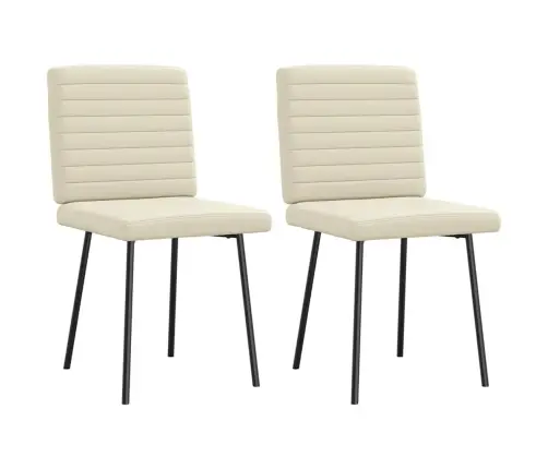 Söögitoolid 2 Tk, Kreemjasvalge, Kunstnahk