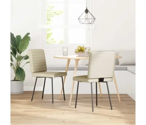 Söögitoolid 2 Tk, Kreemjasvalge, Kunstnahk