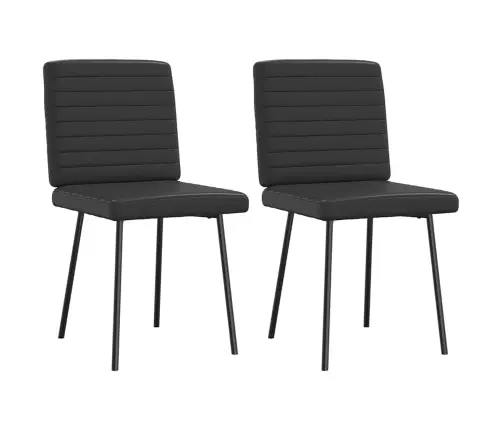 Virtuves Krēsli, 2 Gab., Melna Mākslīgā Āda Vidaxl