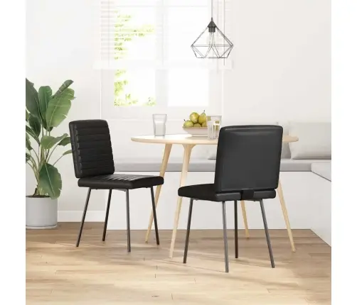 Virtuves Krēsli, 2 Gab., Melna Mākslīgā Āda Vidaxl