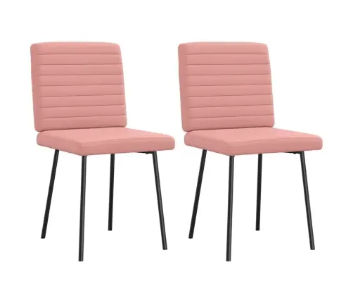 Valgomojo Kėdės, 2Vnt., Rožinės Spalvos, Dirbtinė Oda