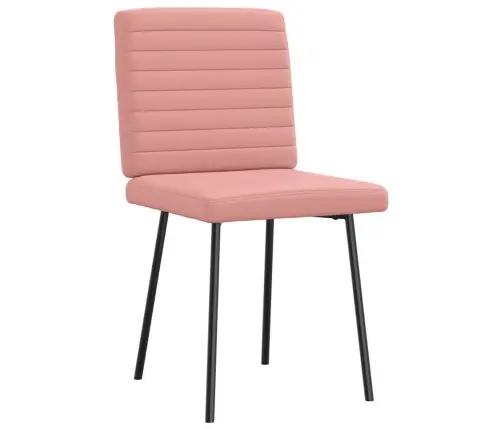 Valgomojo Kėdės, 2Vnt., Rožinės Spalvos, Dirbtinė Oda