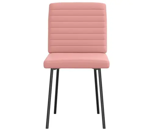 Valgomojo Kėdės, 2Vnt., Rožinės Spalvos, Dirbtinė Oda