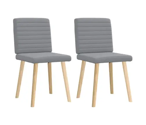 Virtuves Krēsli, 2 Gab., Gaiši Pelēks Audums Vidaxl