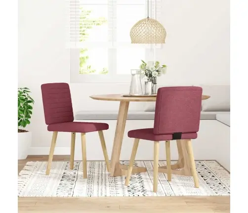 Virtuves Krēsli, 2 Gab., Vīnsarkans Audums Vidaxl Virtuves Krēsli, 2 Gab., Vīnsarkans Audums Vidaxl