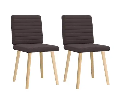 Virtuves Krēsli, 2 Gab., Tumši Brūns Audums Vidaxl Virtuves Krēsli, 2 Gab., Tumši Brūns Audums Vidaxl