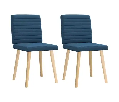 Virtuves Krēsli, 2 Gab., Zils Audums Vidaxl