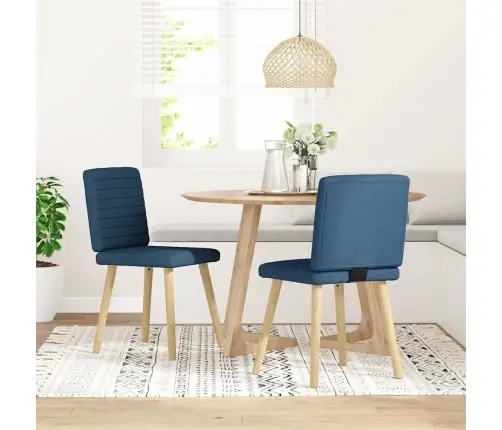 Virtuves Krēsli, 2 Gab., Zils Audums Vidaxl
