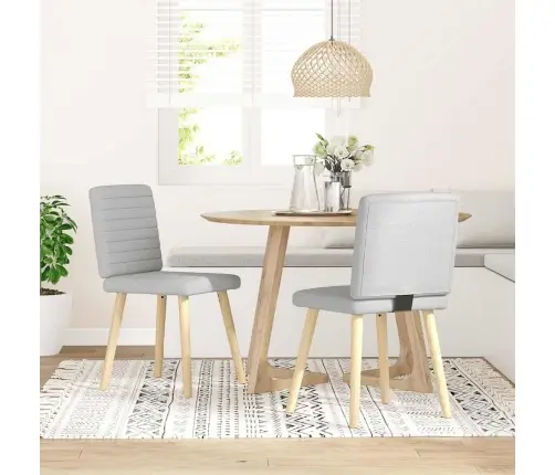 Valgomojo Kėdės, 2Vnt., Pilkos Spalvos, Audinys Valgomojo Kėdės, 2Vnt., Pilkos Spalvos, Audinys