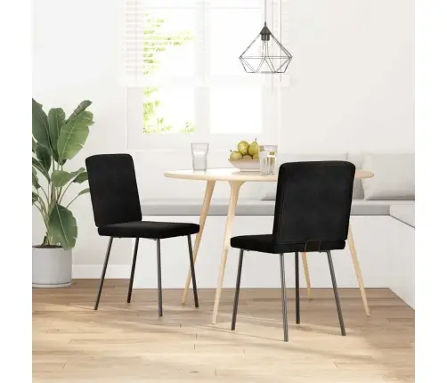 Virtuves Krēsli, 2 Gab., Melns Samts Vidaxl