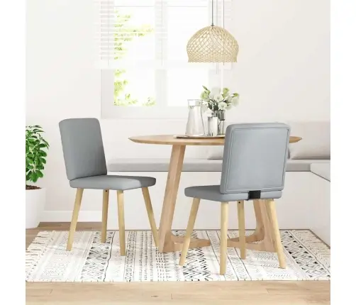 Virtuves Krēsli, 2 Gab., Gaiši Pelēks Audums Vidaxl