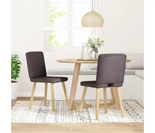 Virtuves Krēsli, 2 Gab., Tumši Brūns Audums Vidaxl