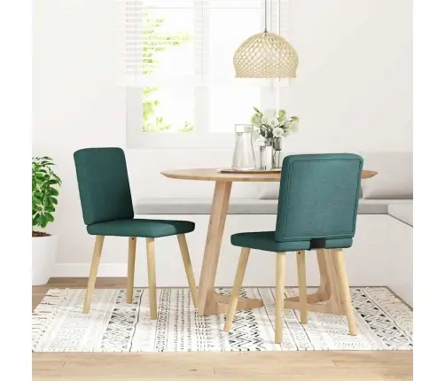 Virtuves Krēsli, 2 Gab., Tumši Zaļš Audums Vidaxl