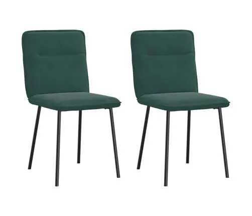 Virtuves Krēsli, 2 Gab., Tumši Zaļš Samts Vidaxl