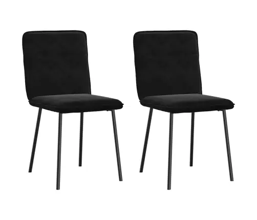 Virtuves Krēsli, 2 Gab., Melns Samts Vidaxl
