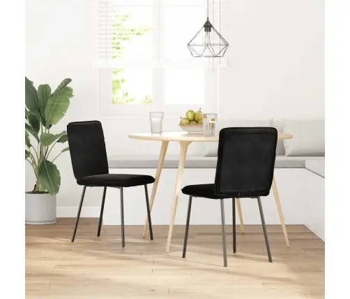 Virtuves Krēsli, 2 Gab., Melns Samts Vidaxl