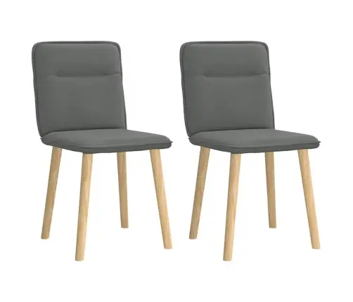 Virtuves Krēsli, 2 Gab., Tumši Pelēks Audums Vidaxl
