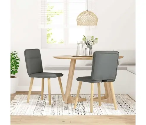 Virtuves Krēsli, 2 Gab., Tumši Pelēks Audums Vidaxl