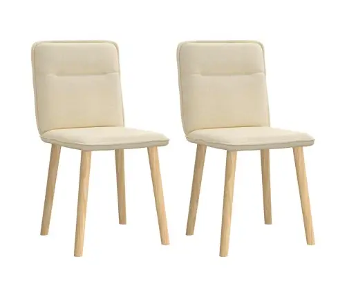 Virtuves Krēsli, 2 Gab., Krēmkrāsas Audums Vidaxl