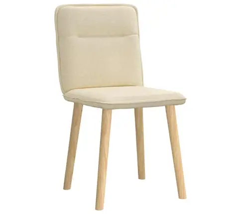 Virtuves Krēsli, 2 Gab., Krēmkrāsas Audums Vidaxl