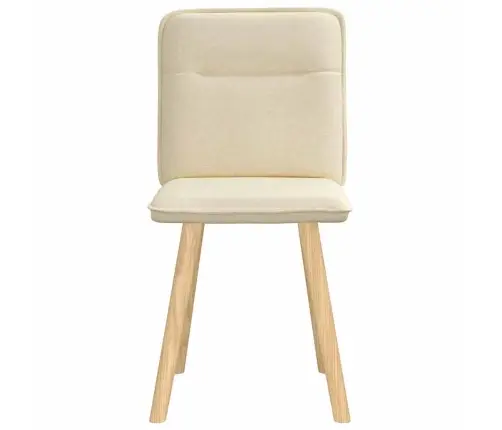 Virtuves Krēsli, 2 Gab., Krēmkrāsas Audums Vidaxl
