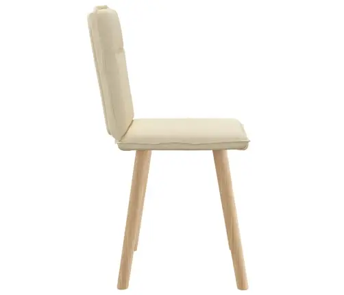 Virtuves Krēsli, 2 Gab., Krēmkrāsas Audums Vidaxl