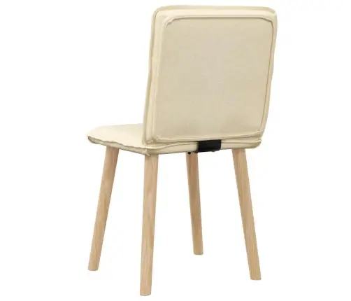 Virtuves Krēsli, 2 Gab., Krēmkrāsas Audums Vidaxl