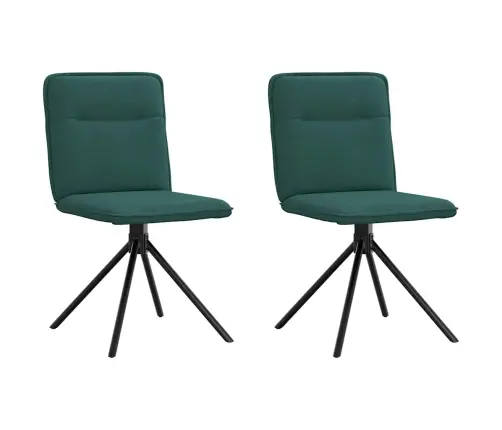 Virtuves Krēsli, 2 Gab., Tumši Zaļš Audums Vidaxl