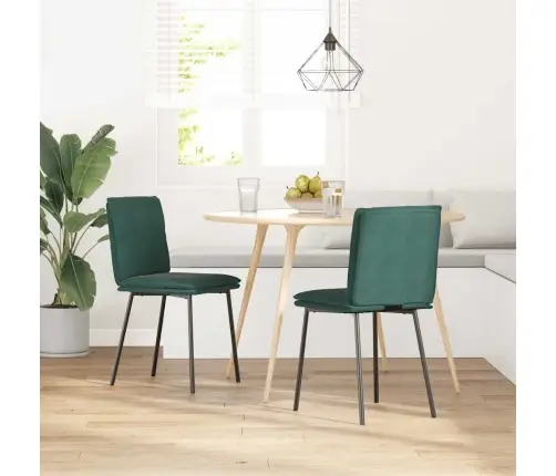 Virtuves Krēsli, 2 Gab., Tumši Zaļš Samts Vidaxl
