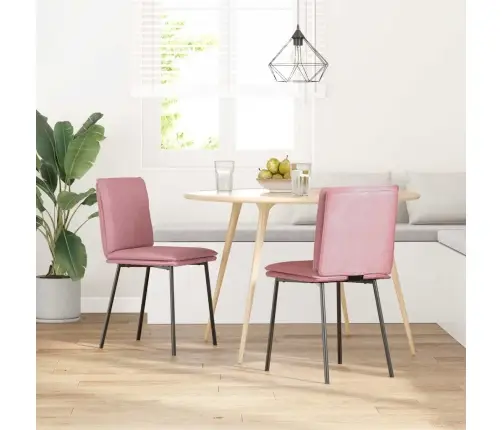 Valgomojo Kėdės, 2Vnt., Rožinės Spalvos, Aksomas