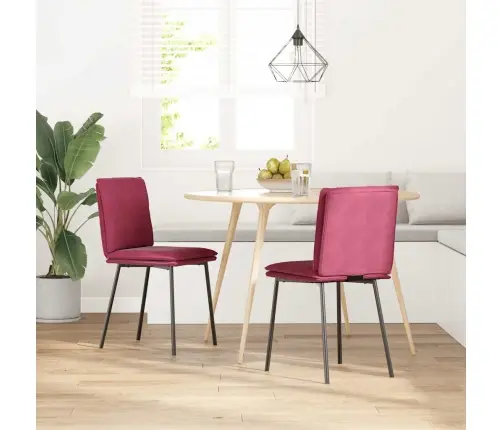 Virtuves Krēsli, 2 Gab., Vīnsarkans Samts Vidaxl