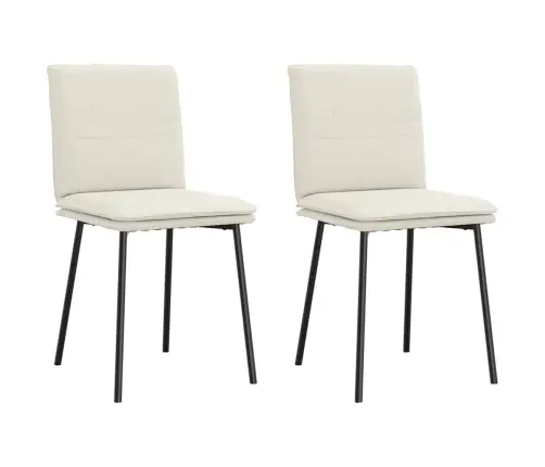 Virtuves Krēsli, 2 Gab., Krēmkrāsas Samts Vidaxl