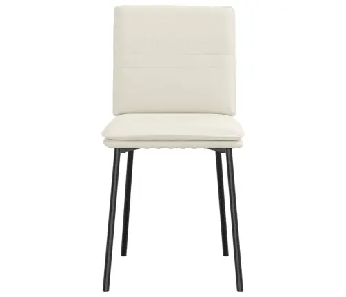 Virtuves Krēsli, 2 Gab., Krēmkrāsas Samts Vidaxl