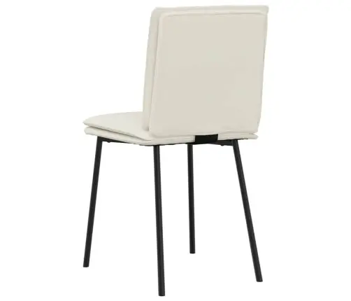 Virtuves Krēsli, 2 Gab., Krēmkrāsas Samts Vidaxl