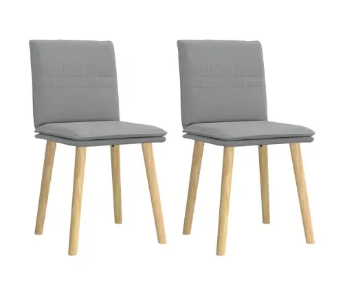 Virtuves Krēsli, 2 Gab., Gaiši Pelēks Audums Vidaxl