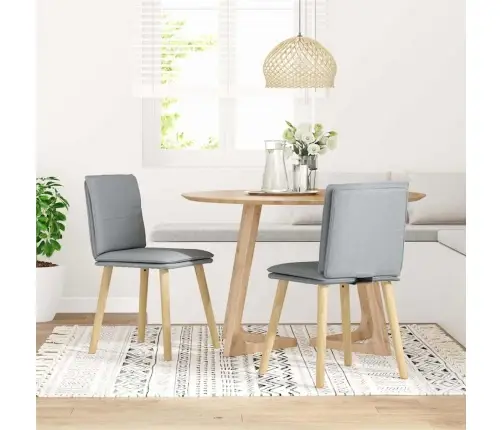 Virtuves Krēsli, 2 Gab., Gaiši Pelēks Audums Vidaxl