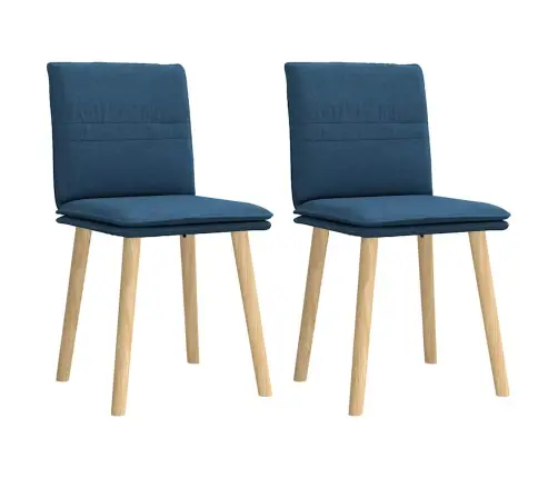 Virtuves Krēsli, 2 Gab., Zils Audums Vidaxl