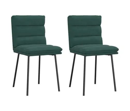 Virtuves Krēsli, 2 Gab., Tumši Zaļš Samts Vidaxl