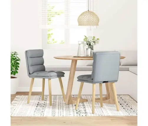 Virtuves Krēsli, 2 Gab., Gaiši Pelēks Audums Vidaxl