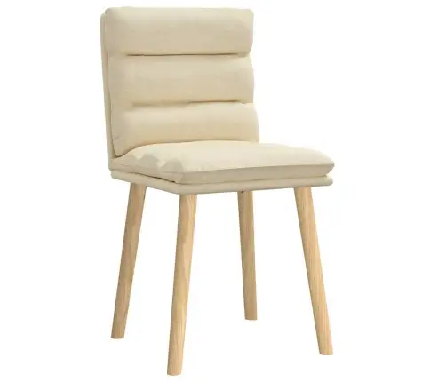Virtuves Krēsli, 2 Gab., Krēmkrāsas Audums Vidaxl