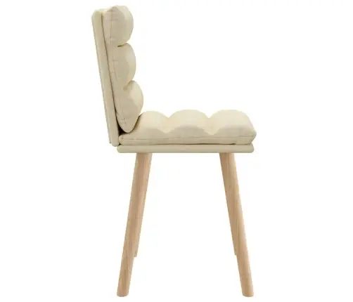 Virtuves Krēsli, 2 Gab., Krēmkrāsas Audums Vidaxl