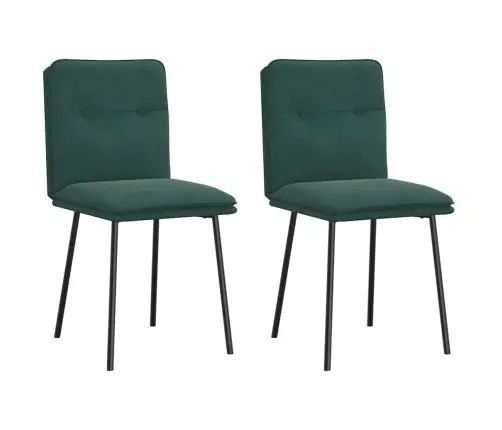 Virtuves Krēsli, 2 Gab., Tumši Zaļš Samts Vidaxl