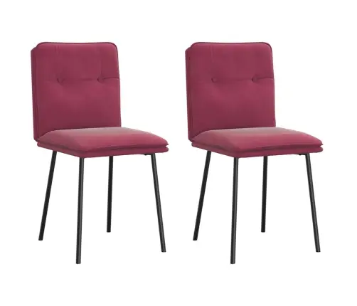 Valgomojo Kėdės, 2Vnt., Raudonojo Vyno Spalvos, Aksomas