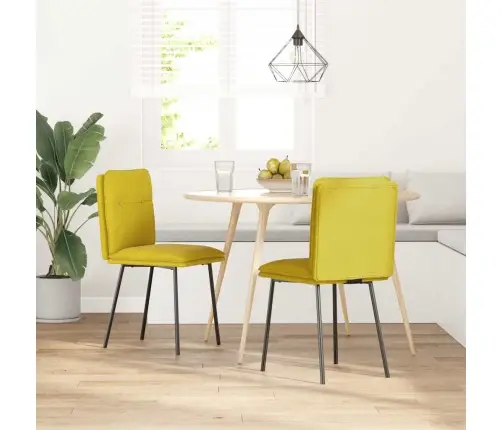 Valgomojo Kėdės, 2Vnt., Geltonos Spalvos, Aksomas