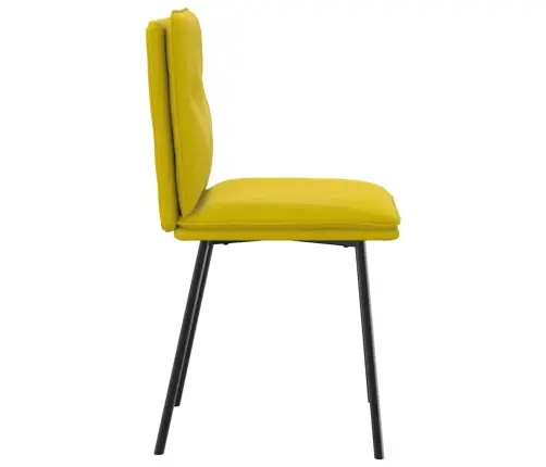 Valgomojo Kėdės, 2Vnt., Geltonos Spalvos, Aksomas