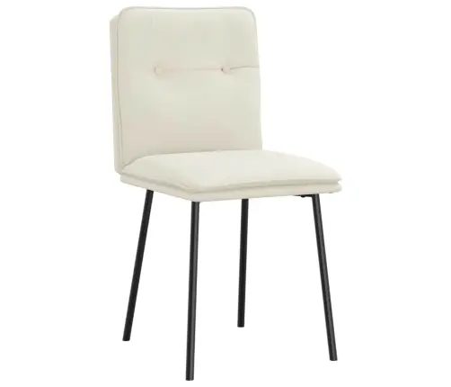 Virtuves Krēsli, 2 Gab., Krēmkrāsas Samts Vidaxl