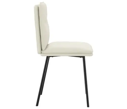 Virtuves Krēsli, 2 Gab., Krēmkrāsas Samts Vidaxl