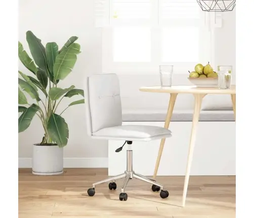 Virtuves Krēsls, Balta Mākslīgā Āda Vidaxl