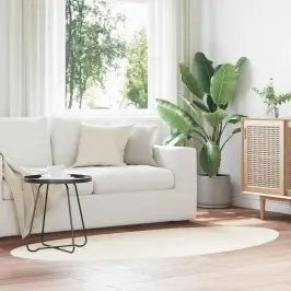 Teritorijas Paklāji Huarte Krēmkrāsa 80 X 150 Cm Poliesters Vidaxl